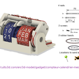 CompteurCalendrierRedesign2 v116 Assembly.png Archivo 3D Medidor mecánico del calendario perpetuo・Plan de impresora 3D para descargar, uhgues