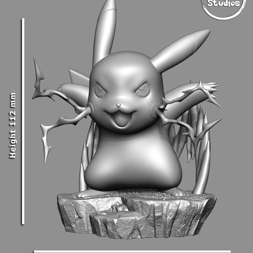 Height 112 mm AWG ei Free 3D file Pikachu Pokedex Studios・3D print model to download, pokedexstudios