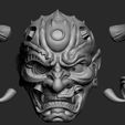 44.jpg Cyberpunk 2077 Japanese Hannya Mask Oni Mask Samurai Demon Mask 3D print model