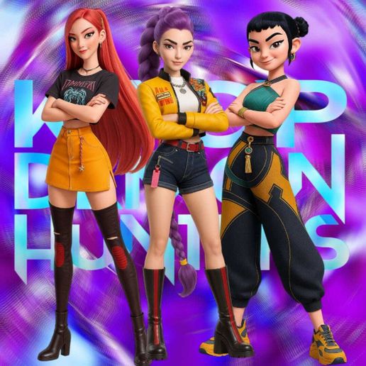 Générique K-Kpop D-Demon Survêtement Fille Imprimés Huntrix Rumi/Mira