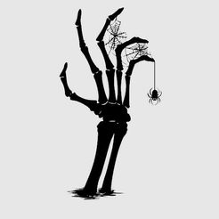Halloween-main-squelette-avec-araignée-et-sa-toile.jpg Fichier STL Halloween main squelette avec araignée et sa toile・Design pour imprimante 3D à télécharger