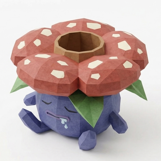 Cute Sleeping GLOOM Planter – Low Poly Style – Easy Print STL