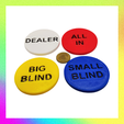 2.png Poker Chips - Dealer - Small Blind - Big Blind - All In - Poker - Replacement - file for 3D printing - STL 3D Model