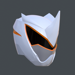 screenshot002.png White Ranger Helmet Jungle Fury Cosplay 3D printing file