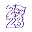 2023-8.stl 2023 new year CATs Cookie cutter