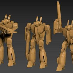 VF1S-Pack-A1.jpg Archivo 3D 1/285 RRT VF-1S Batttroid Battloid - Proyecto Echelon (Pack A)・Modelo imprimible en 3D para descargar