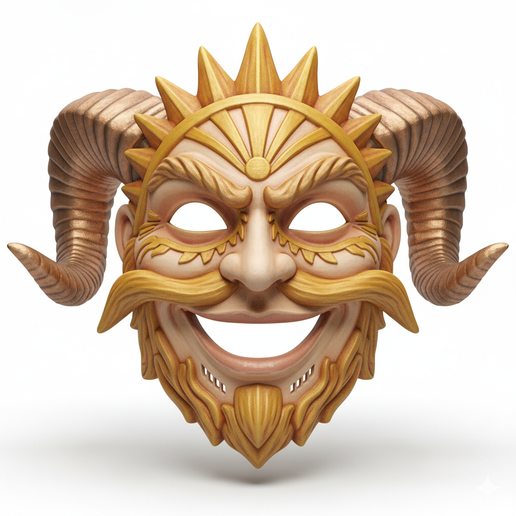 ☀️ Solar Ram Mask STL, Sun Guardian Mask, Celestial Mask STL, Horned ...