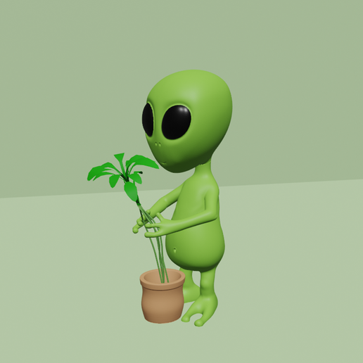 zr6.png Cute Alien Vase Pot - Miniature - STL Printable