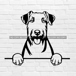 murbrique.jpg Airedale Terrier DOG WALL ART 2D DECORATION