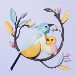 1000084572.jpg Mom with baby Bird wall art