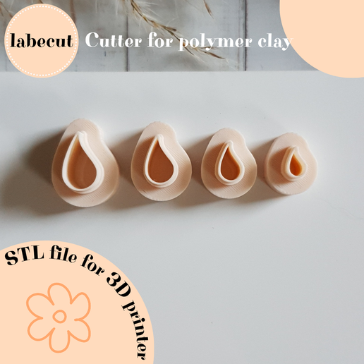 Mini teardrop polymer clay cutter