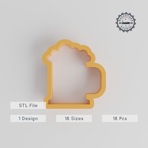 product_2741-01_main.jpg Beer Mug Shape Cutter Set, 18 Sizes, Perfect for Cookies, Fondant & Clay, Party Drink Design