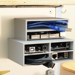 Fichier STL gratuit Range-câbles sous le bureau - 2 tailles