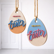 easter_ornament_3.png Happy Easter Ornament | Egg Keychain - Bag Charm | Spring Hanging Decor | Basket Tag