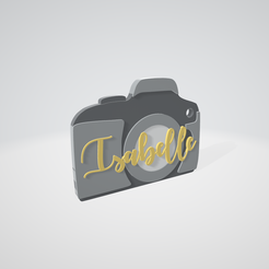 keychain-camera-isabelle.png STL file Keychain - photo camera・3D printing template to download