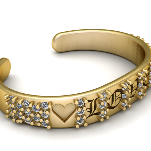 18K Gold Plated Heart & Old English