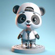 Cute-panda-singer.png Adorable Panda Singer Modèle 3D - Optimisé pour l'impression 3D