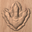 Rendered-Preview-on-Wood-.png.png Dinosaur Footprint CNC Relief – STL 3D Model for Wood Carving | CNC Router Digital File (Personal Use)