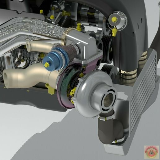 🚙 CHEVROLET ZZ 572 V8 TWIN TURBO - ENGINE・ STL File for 3D