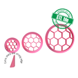 7772591_A_2.png Soccer ball, Football mom collection, 3 Sizes, Digital STL File For 3D Printing, Polymer Clay Cutter, Earrings, Cookie, sharp, strong edge
