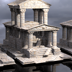 untitled.2323.png OBJ file Stylised ancient stone low res Greek ruin 5 versions・Template to download and 3D print, aramar