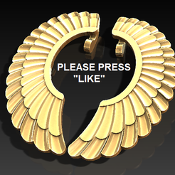 earing 1.PNG Free STL file Wing earrings・3D print design to download