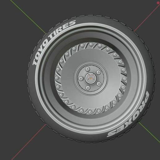 e1.jpg 3D file Turbine fan Wheel set Front and Rear with 2 tires・Template to download and 3D print, BlackBox