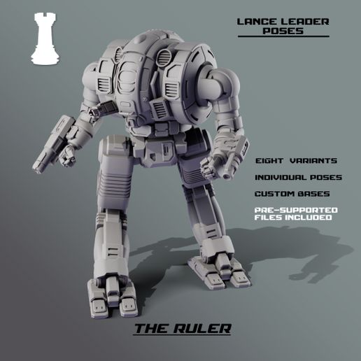 📏 American Mecha - CES Ruler - Lance Leader・ 3D File for 3D printing・Cults
