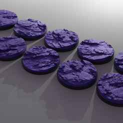 ovw.png Fichier STL 10x 1 pouce base avec sol de montagne・Design pour imprimante 3D à télécharger
