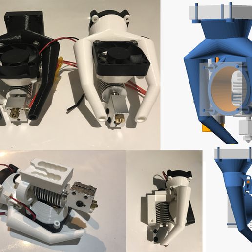 E3D v6 Hotend mount for Creality CR7, CR8, CR10. Support standard and Volcano heatblock