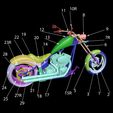 12V.jpg Big Dog K9 Chopper Motorcycle 3D Model For Print