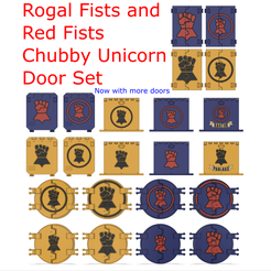 Rogal Fists and Red Fists A Chubby Unicorn Door Set = 2 ® onm Fichier 3D Ensemble de portes pour licornes joufflues Rogal Fists et Red Fists - Maintenant avec plus de portes・Modèle imprimable en 3D à télécharger