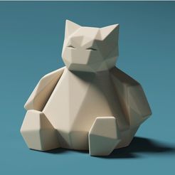 low_poly_snorlax_flowalistik_2_3_2.jpg Fichier STL POLY SNORLAX・Modèle à imprimer en 3D à télécharger
