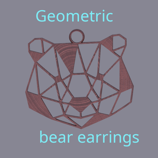 Geometric bear earrings (v2) 3D model