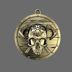 Viking-skull-.1.jpg STL file Viking skull pendant・Design to download and 3D print