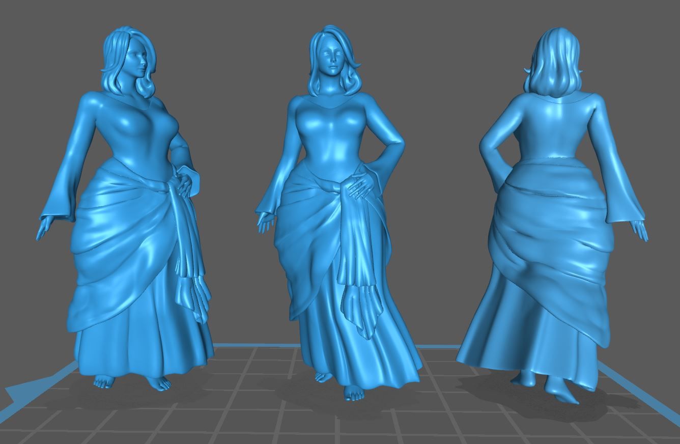 Fichier Stl Figurine Fille Sexy En Robe・modèle Imprimable En 3d à