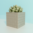 bricks2.png bricks videogame inspired planter pot