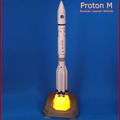 Proton M USAT [ae ULL Col Archivo OBJ Vehículo de lanzamiento Proton M - con escape de cohete y plataforma de lanzamiento・Objeto imprimible en 3D para descargar, M2Estudio3D
