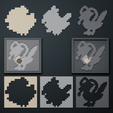 519-521-conjunto.png Unfezant Line - Pokemon Silhouette Frame | Box sprite | STL