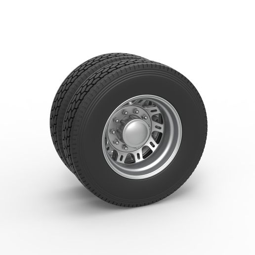 Rear custom wheel of semi truck Version 19 (1:25 Scale)