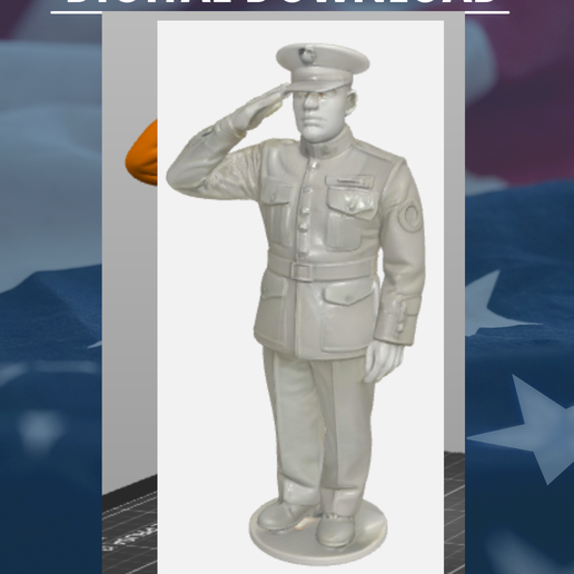 Marine Model Saluting /  Marine /  Statue of Marine saluting pose 3D model