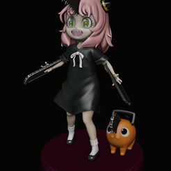 Sem-título.png STL file Anya Forger and Pochita - Spy x Family - Chainsaw man・3D printer model to download