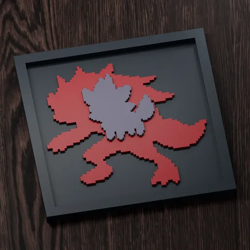 Zoroark Line - Pokemon Silhouette Frame | Gen 5 sprite style | STL