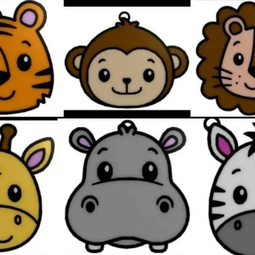 Animales.jpeg Pack 7 Animal Key Rings