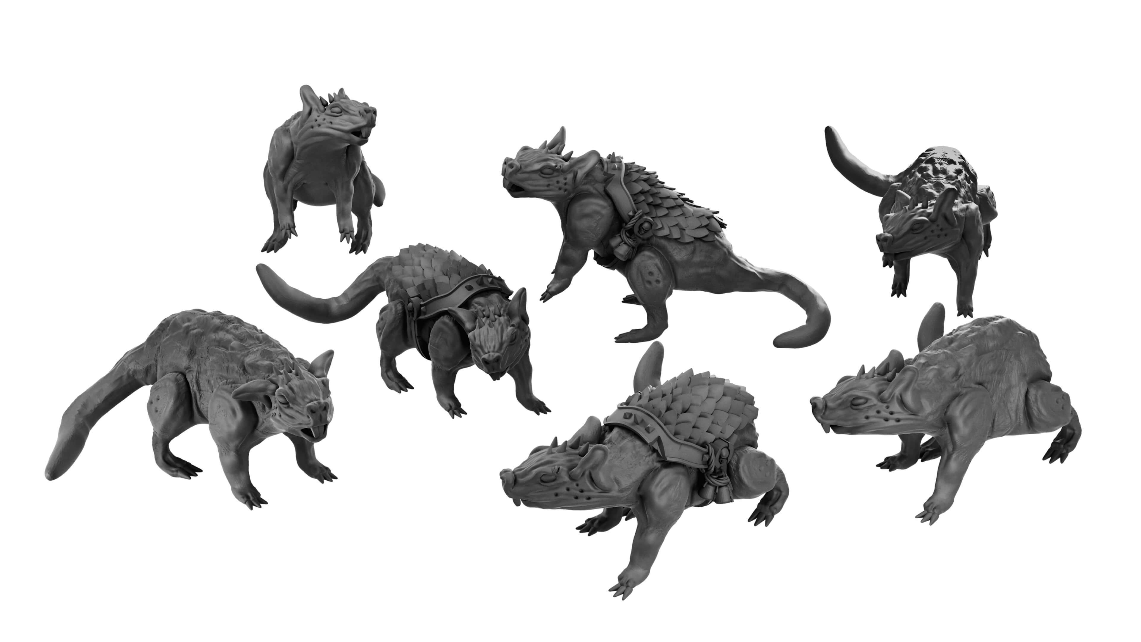 Download file dnd Giant Dire Rats (resin miniatures) • 3D print ...