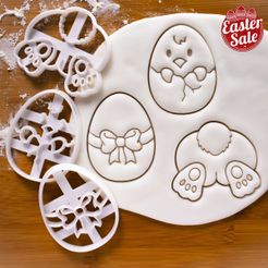 easter-set.jpg PROMO SET: Easter Cookie Cutters 3 inch (Bunny, Egg, Chick) KIt