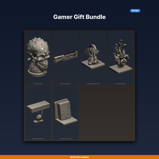 Gamer Gift Bundle - 6-Model STL Bundle
