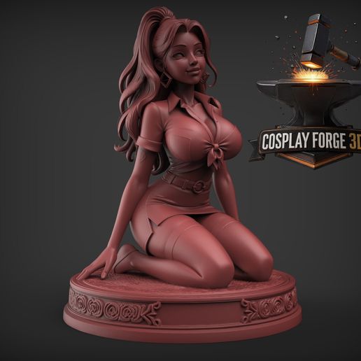 Seraphina Pastel Chic Fashionista Female STL 3D model