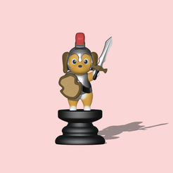 Dog-Chess-Pawn1.png Fichier 3D Dog Chess Piece - Pion・Idée pour impression 3D à télécharger, Usagipan3DStudios
