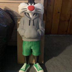 Sylvester Cat Urban Vibes  with Hoodie ( MULTIPARTS AND 3MF )